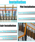 Heavy Duty Square Wrought Iron Railing Spindles With 90 Degree Curved Base For Deck Porch Safety Run Your Stairs Right No Hassle Side Mount Install Indoors Outdoors installation guide for flat and stair use.