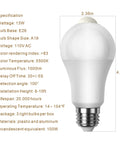 Motion Activated LED Bulbs Three Pack 13W 100W Equivalent A19 E26 Dusk To Dawn Security Lights For Indoor Outdoor Use 5500K Daylight 90 Degree Motion Sensor Auto On No Fuss In Dark No Switch, A19 E26 bulb specs