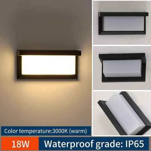 Outdoor Wall Light Modern Exterior Sconce 3000K Warm Waterproof Rectangular Porch Lighting 2 Pack 30W For Patio Garage Front Door Porch Vibes Great For Curb Appeal