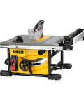 Compact Jobsite Table Saw with Smooth Rack And Pinion Fence, heavy-duty design and integrated dust collection system.