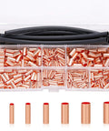 480 Piece Wire Ferrules Kit Copper Crimp Connectors In 7 Sizes AWG 6 To 18 Non Insulated Electrical Butt Terminal Assortment