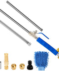 High Pressure Power Washer Wand With Hydro Jet Spray, 3 nozzle set, flexible water wand in blue, universal connector and attachments