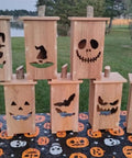 Kickass Acrylic Router Template For Jack O Lantern Faces With 8 Durable Halloween Pumpkin Patterns 5.5X8 Inch solid wood jigs showing various designs.