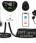 Level 2 EV Charger With WiFi App Control and RFID Start 48A Fast Wall Mounted Station 25 ft J1772 Cable NEMA 14-50P Plug and phone app