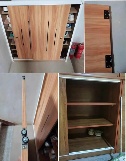 Bypass Sliding Door Hardware Kit For Closet And Cabinet Doors, Includes 36 48 60 72 100 Inch Pocket Track And Rollers