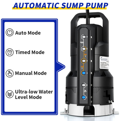 Rock Solid Automatic Sump Pump With Heavy Duty Motor features six modes for effective drainage from flooded areas.