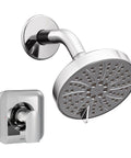 Genta LX Shower Trim With Showerhead And Lever Handle, Pressure Balancing Eco Performance Modern Chrome Finish shown