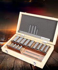 22-Piece Keyway Broach Set In Fitted Box Pro Grade Heavy Duty Metric Size Broaching Cutter Kit open in wooden box