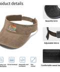 Cooling Vintage Men’s Visor Hat Dope Breathable Cap Bundle, khaki color, featuring adjustable Velcro and sweat-absorbing band.
