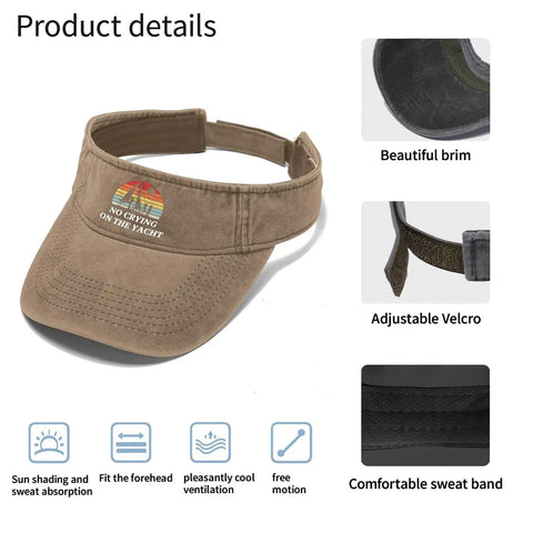 Cooling Vintage Men’s Visor Hat Dope Breathable Cap Bundle, khaki color, featuring adjustable Velcro and sweat-absorbing band.