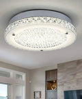 Crystal Ceiling Light With Memory Function Dimmable LED Chandelier 3000K 4000K 5000K Color Temps Modern Flush Mount