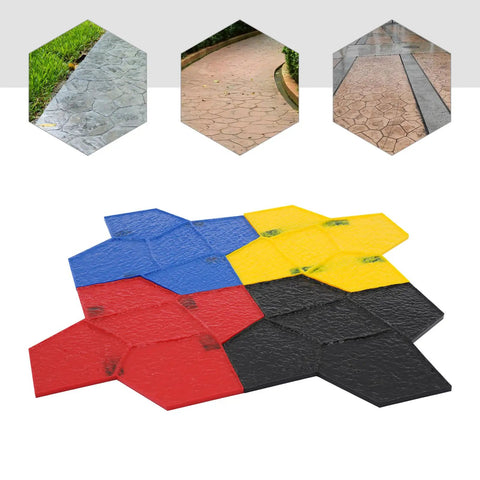 Set Of Four Concrete Stamp Mats 23.23x23.23x0.55in Lightweight PU Texturing Skins in various colors for anti slip decorative patterns
