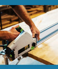Using 55 Inch Track Saw Guide Rail Joining Set For Makita And Festool Including 55 Inch Extruded Rail And Tracksaw Guide Wen Kit
