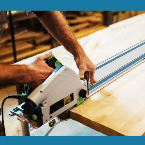Using 55 Inch Track Saw Guide Rail Joining Set For Makita And Festool Including 55 Inch Extruded Rail And Tracksaw Guide Wen Kit