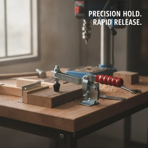Badass Heavy Duty Iron Toggle Clamp For Woodworking Jigs And Welding Fixtures, Heavy Hitter Workbench Mount with Slam Grip.