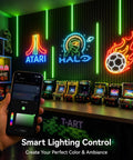 Galental RGB+IC Slat Wall Lights, Led Recessed Lighting, DIY Lights, 6 Pack illuminating retro arcade game room.