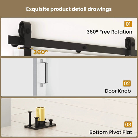 Mirror Panel Bifold Barn Door Kit With Sliding Hardware For Narrow Closets, 56 Inch Width By 84 Inch Height, pre-drilled slab