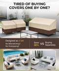 3 Piece Patio Furniture Covers Set For Outdoor Chairs And Loveseat Waterproof Heavy Duty 600D Oxford Fabric With UV Protection
