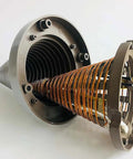 Close-up of the tapered cone design of the Top Rated Induction Bearing Heater With Clear Digital Display And Tapered Cone Design For Quick 220V 2000W Gear Repairs That Roll Smooth In Any Dedicated Garage Bay Today.