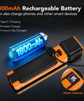 All In One Rechargeable Work Light With Dual COB Flood And LED Spotlight, 1800mAh USB C powered flashlight charging with battery indicator