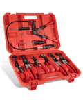 Pro Grade Hose Clamp Kit With Pliers Set Workhorse 9 In 1 Fuel Line Tool Kit for automotive maintenance in red case