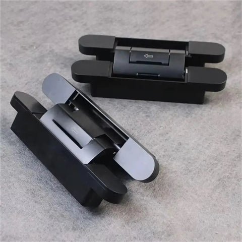 Whisper Quiet Hydraulic Invisible Door Hinge Closer For Wood And Folding Doors Zero Hassle with sleek black design.