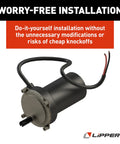 Replacement Motor For High Speed Electric Stabilizer Jacks On 5th Wheel And Travel Trailer Systems With Cover Boot Included And Power Wiring Harness Blunt Cut Wires Replaces High Speed Stabilizers In RV Jacks 352338 in DIY installation setting