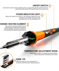 Pro Grade Soldering Kit With 60W Soldering Gun And Ceramic Heater, 12 In 1 Tool Set showing features and components
