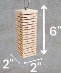 Ultra Soft Balsa Wood Foraging Bird Toy With Canyon Groove Destructible Chew Safe Untreated Natural Wood Stainless Steel Hook