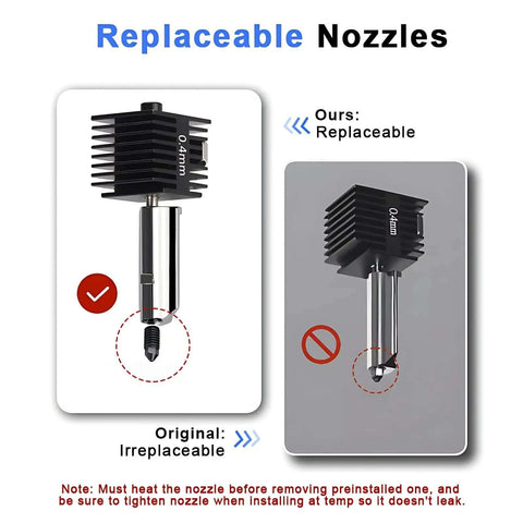 Pro Grade Drop In Multi Size Hotend Kit With 0.2mm 0.4mm 0.6mm 0.8mm Nozzles For A1 Mini And A1 3D Printers Hardened Steel Extruder Head Upgrade For High Temp Printing replaceable nozzle comparison