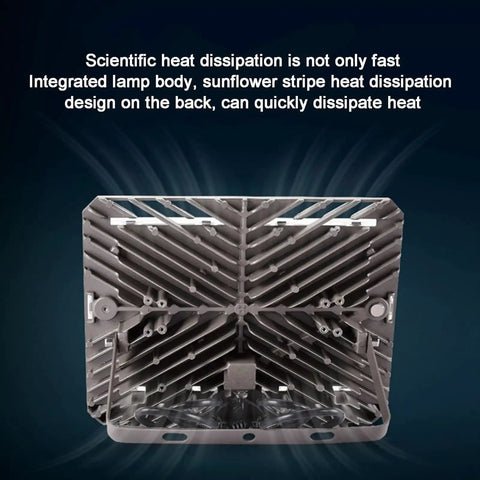 Back view of JUDYSSY Led Floodlight Outdoor Super Bright, showcasing efficient heat dissipation design for optimal performance.