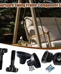 Sturdy Porch Swing Canopy Frame Replacement Kit Three Piece Set For Patio Garden Backyard Rustproof Outdoor Frame Components