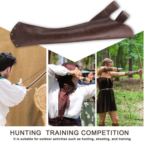 Leather Hip Quiver For Arrows On The Go Archery Pouch with archers practicing in various settings