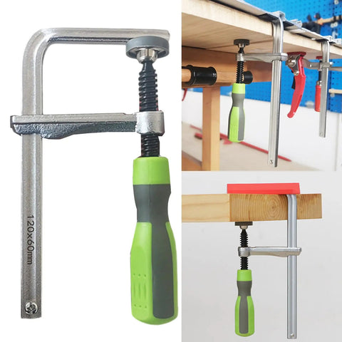 Heavy Duty Guide Rail Clamps With Handle For Woodworking Track Saw Tables And Rails Screw Action Arm multiple angle views