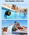 Waterproof Portable Shower Speaker Delivers 360 Degree Sound And RGB Lights IPX7 Waterproof Suction Cup Mount at pool and beach