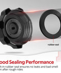 Rugged Nylon Gas Cap For Gas Golf Carts Built With A Solid Rubber Seal To Slam Down On Leaks And Squash Bad Odors Matches Ezgo Txt And Club Car Ds Models Like A Custom Fit, showcasing the internal rubber sealing performance.