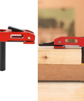 Heavy Duty Aluminum MFT Bench Dog Clamps For Woodworking that Lock Fast and Play Nice with TSlot Tables on a wood surface.