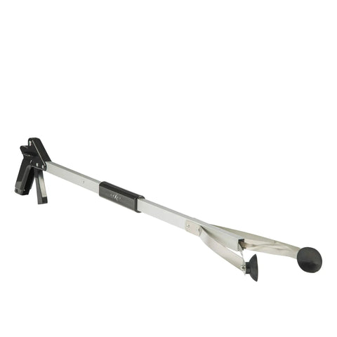 32 Inch Long Reach Reacher With Suction Cup Grip Tool Foldable Aluminum Pick Up Stick Lightweight Litter Picker Claw Nabber For Easy No Bending Back Saving Cleanup
