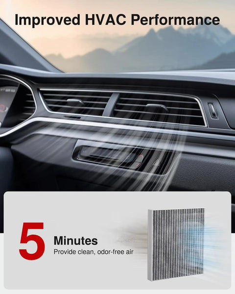 Cabin Air Filter With Activated Carbon For Hyundai Kona Tucson Veloster Venue Seltos Soul Sportage And More Odor Control Breathe Easy Fresh Air Quiet Cabin Easy Install Compatible With CF12160 CAF1948P, enhances HVAC performance