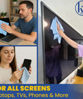 Set of four large microfiber cleaning cloths (11.5x11.5 in) for glasses and electronic screens.