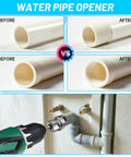 Dual Function PVC Pipe Threader Kit For One Half Inch Three Quarter Inch And One Inch Pipes Internal And External Threading Tool in use