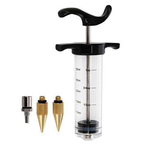 Slick Precision Wood Glue Syringe With Replaceable Tips For Tight Joints offers smooth application, 20ml capacity, and two brass tips.