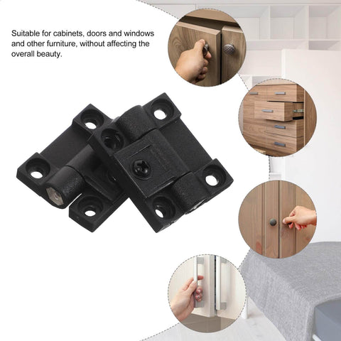 Adjustable Torque Plastic Folding Hinges For 90 Degree Ball Bearing Cabinet Doors Ideal For Kitchen Cabinets And Office Desks 1 Pair Black Heavy Duty Durability And Smooth Quiet Closing