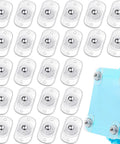 24 transparent self-adhesive appliance caster wheels with steel balls, 360° swivel.