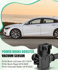 Power brake booster vacuum sensor; black plastic unit with electrical connector for Buick LaCrosse, Regal and Malibu