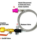 60 Inch High Pressure Stainless Steel CO2 Hose Kit With Quick Connect And Flow Control Ball Valve for soda machines