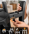 Person adjusting the Fully Adjustable Extra Large Dog Bowl Stand For Big Paws Custom Height Width Length with easy tool-free setup.