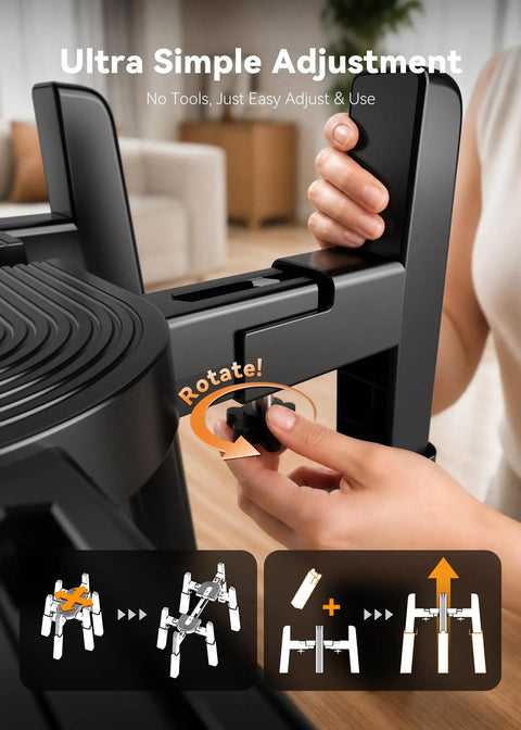 Person adjusting the Fully Adjustable Extra Large Dog Bowl Stand For Big Paws Custom Height Width Length with easy tool-free setup.