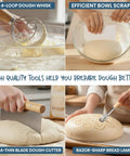 All In One Sourdough Starter Kit with dough whisk, bowl scraper, cutter, and bread lame tools for beginners.
