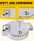 Close-up of 6 Inch PVC Conduit Carrier Kit With Heavy Duty Locking for secure electrical pipe transport, showing lock mechanism.